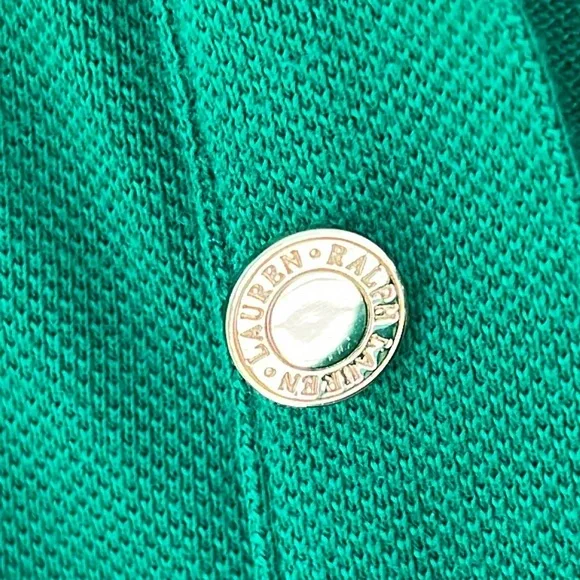 Vintage Lauren Ralph Lauren Women’s Polo Shirt, Kelly Green | L - Picture 5 of 10